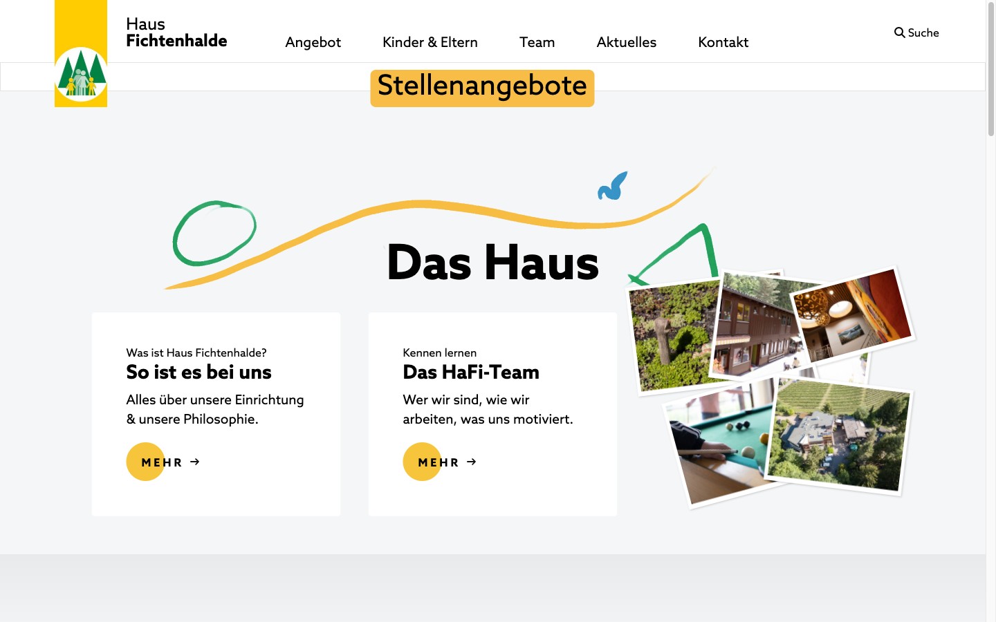 Haus Fichtenhalde Desktop Hero mit Collage-Layout