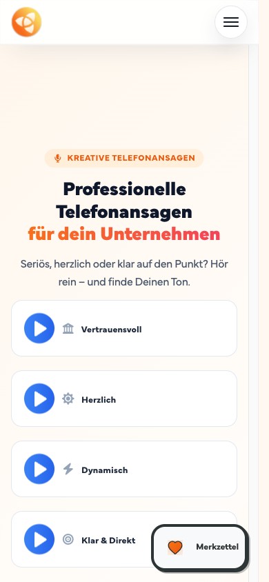 Telefonansagen.de Mobile Hero
