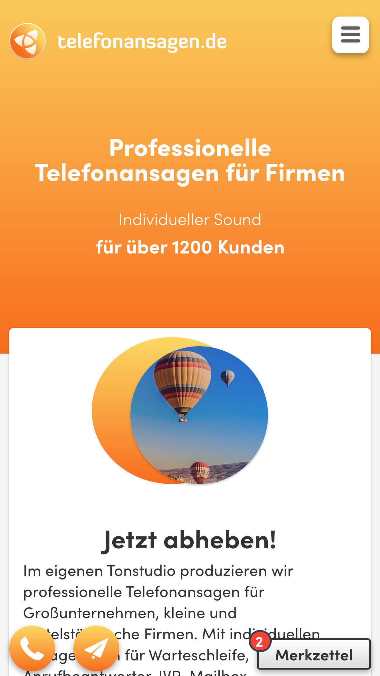 Lokaler Hero-Mockup-Screen für die Webdesign-Seite