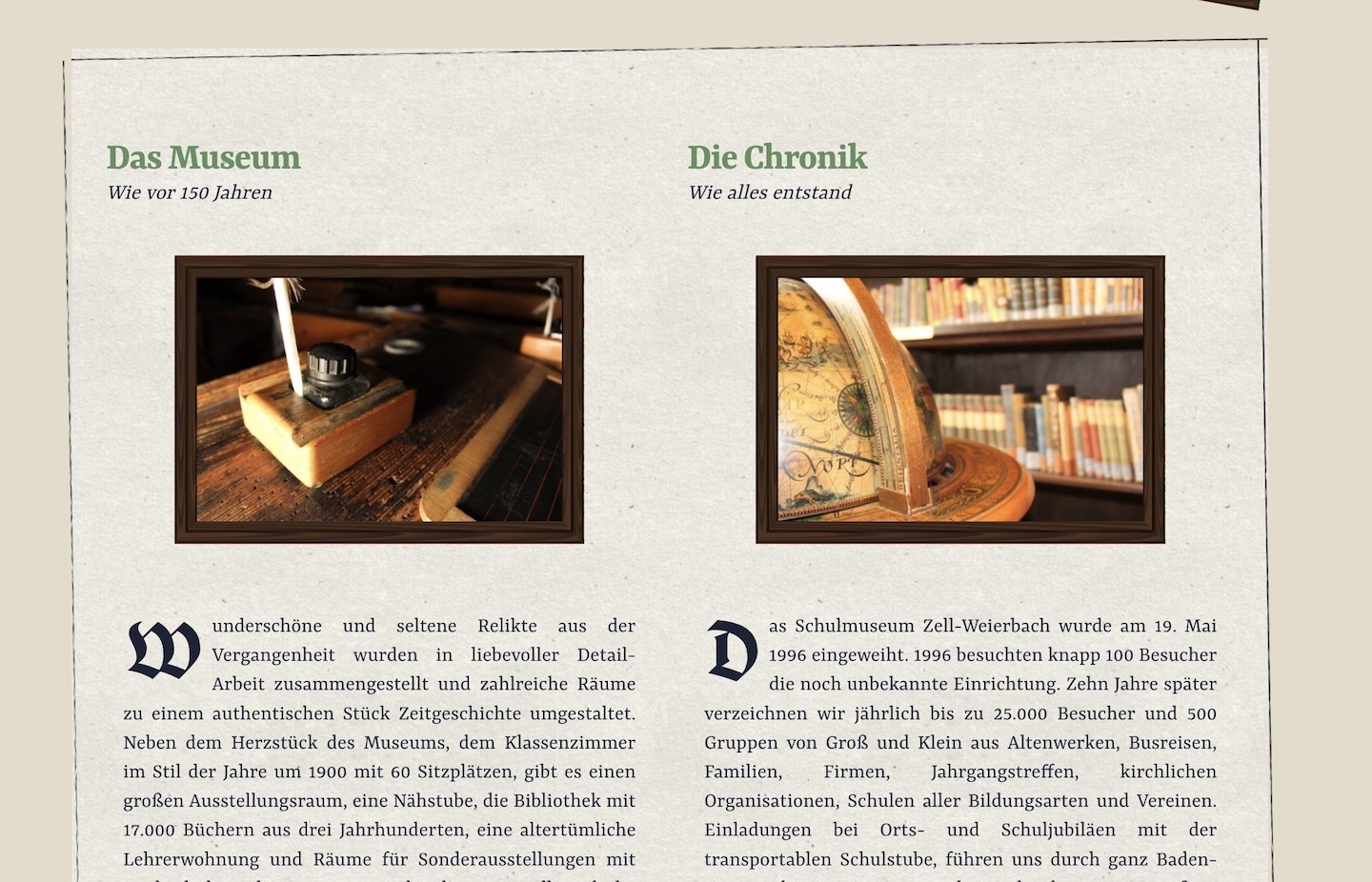 Schulmuseum: Projektansicht