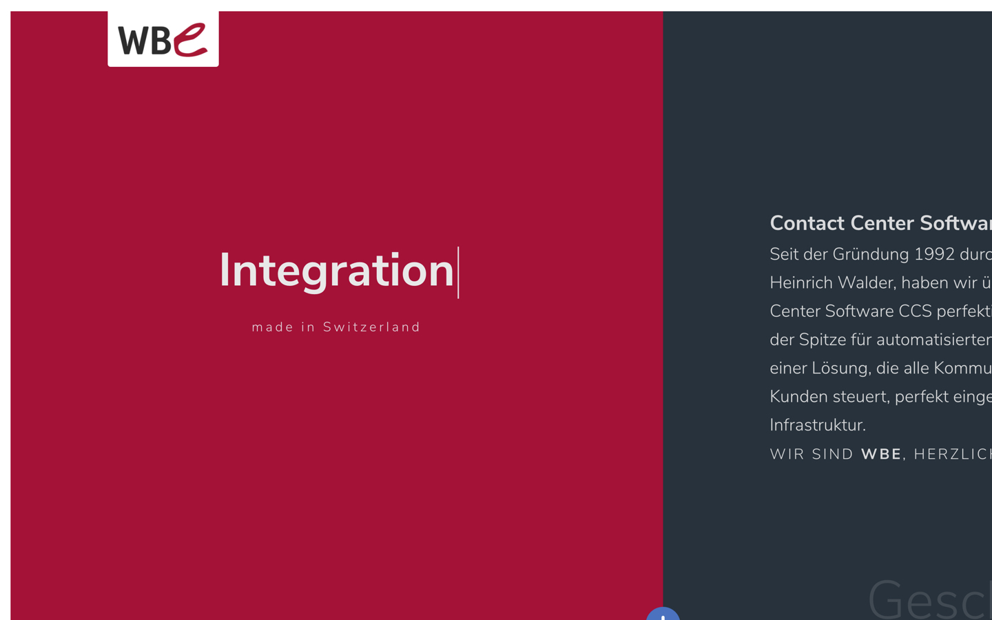 WBe AG Desktop-Ansicht